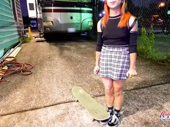 Supah hot Skater Gal Keyton gets her crevasses crammed with a knob and jizm