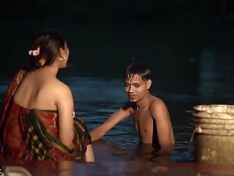 Tabinash & Tsukan enlist up all round Devar on touching melted Indian porno vid