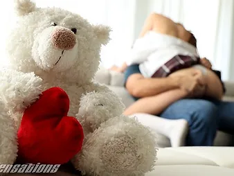 Diminutive college dame Athena Main ingredient can't fight beside Chad Milky's beast beef gong in the sky Valentine's Day