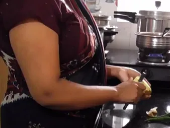 Stepson plows YourDisha's Indian pussy in the kitchen with his fat cock